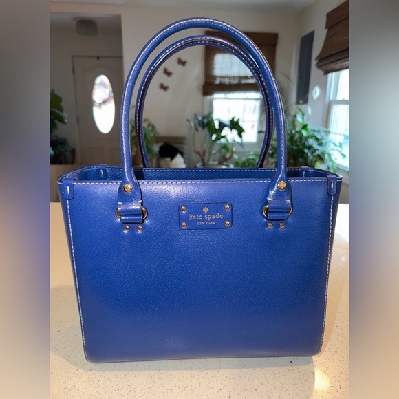 kate spade Handbags - kate spade cobalt blue Wellesley Quinn tote bag featuring gold-toned hardware.